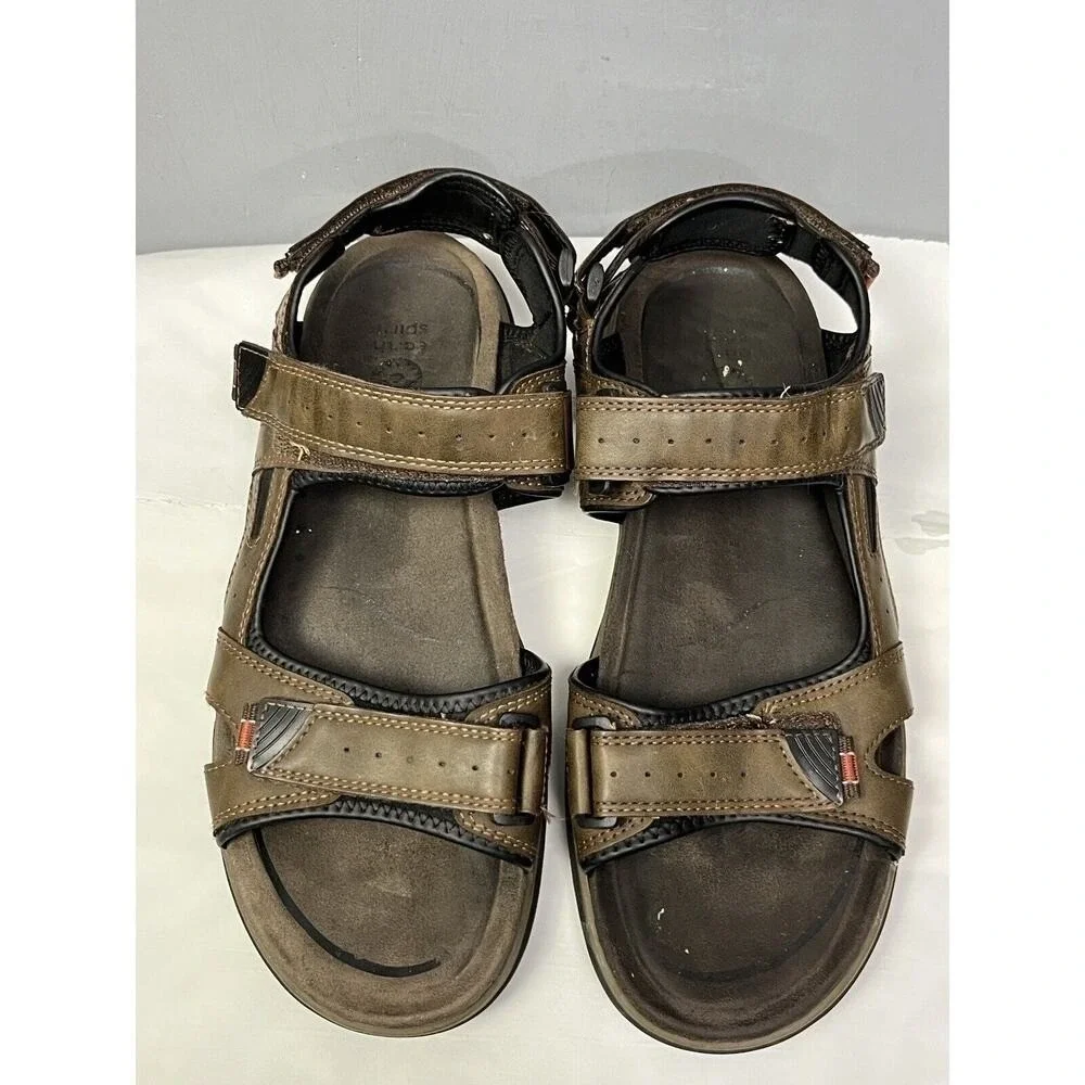 Earth Spirit Sandals Mens 13 Brown‎ Sport Outdoor Adjustable Straps Grunge